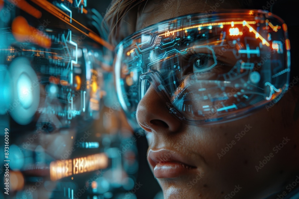Engineer Using AR Glasses to Monitor Smart Factory Machinery
Engineer Using AR Glasses to Monitor Smart Factory Machinery
