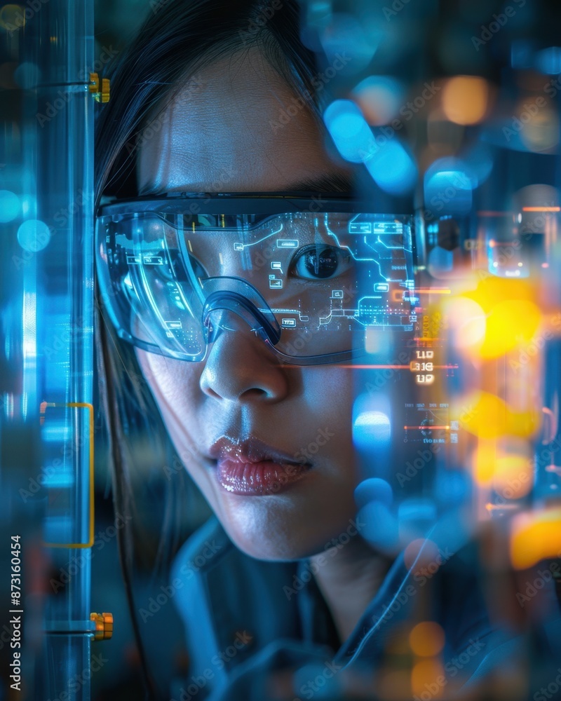Engineer Using AR Glasses to Monitor Smart Factory Machinery
Engineer Using AR Glasses to Monitor Smart Factory Machinery