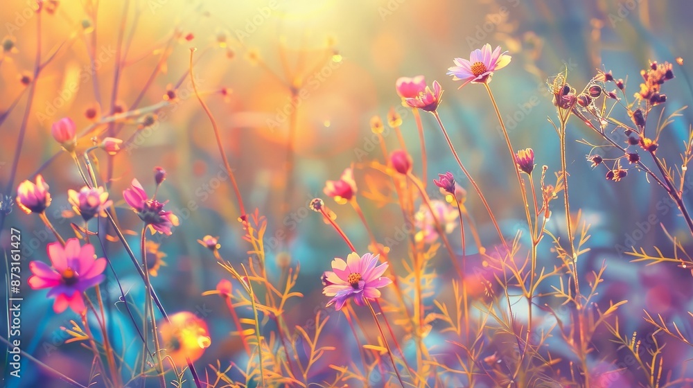 Sunlit Wildflowers at Sunset Sunlit Wildflowers at Sunset