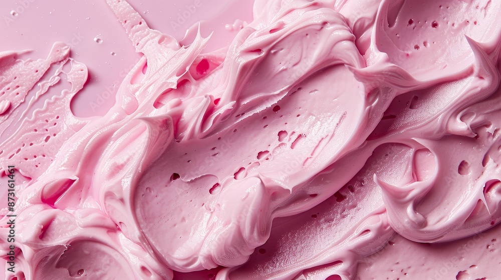 Close-up of face cleansing mousse, soft and creamy texture, on a light base background, isolated, studio lighting Close-up of face cleansing mousse, soft and creamy texture, on a light base background, isolated, studio lighting