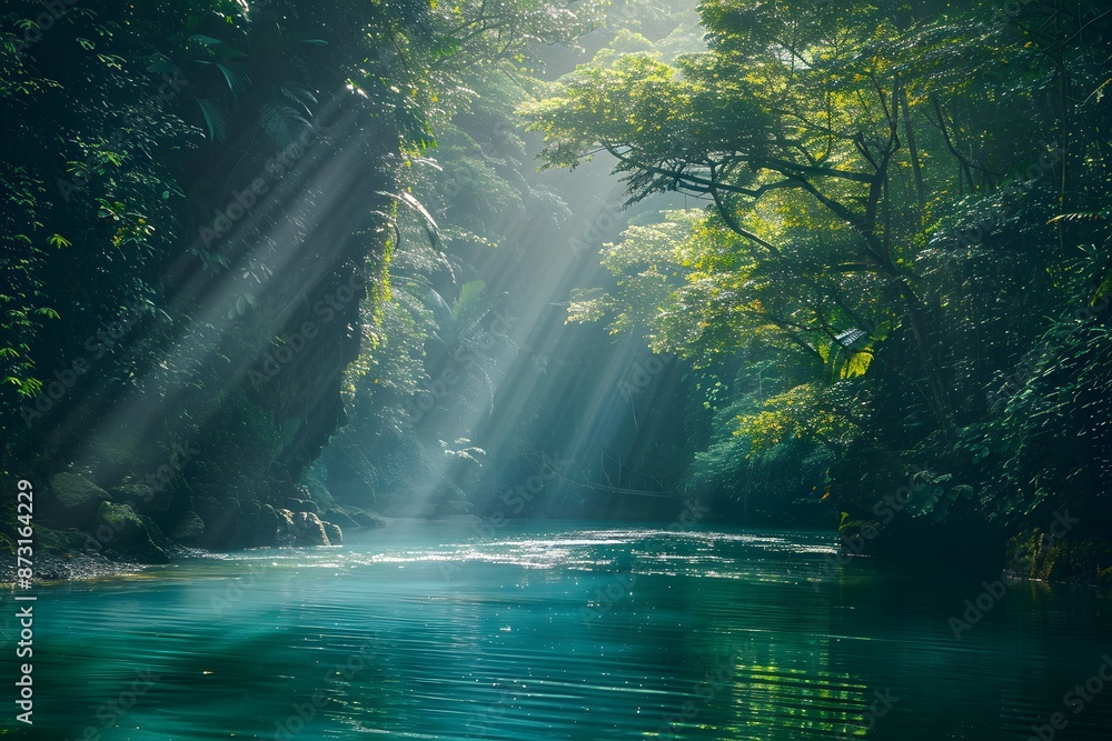 sun rays in the forest sun rays in the forest