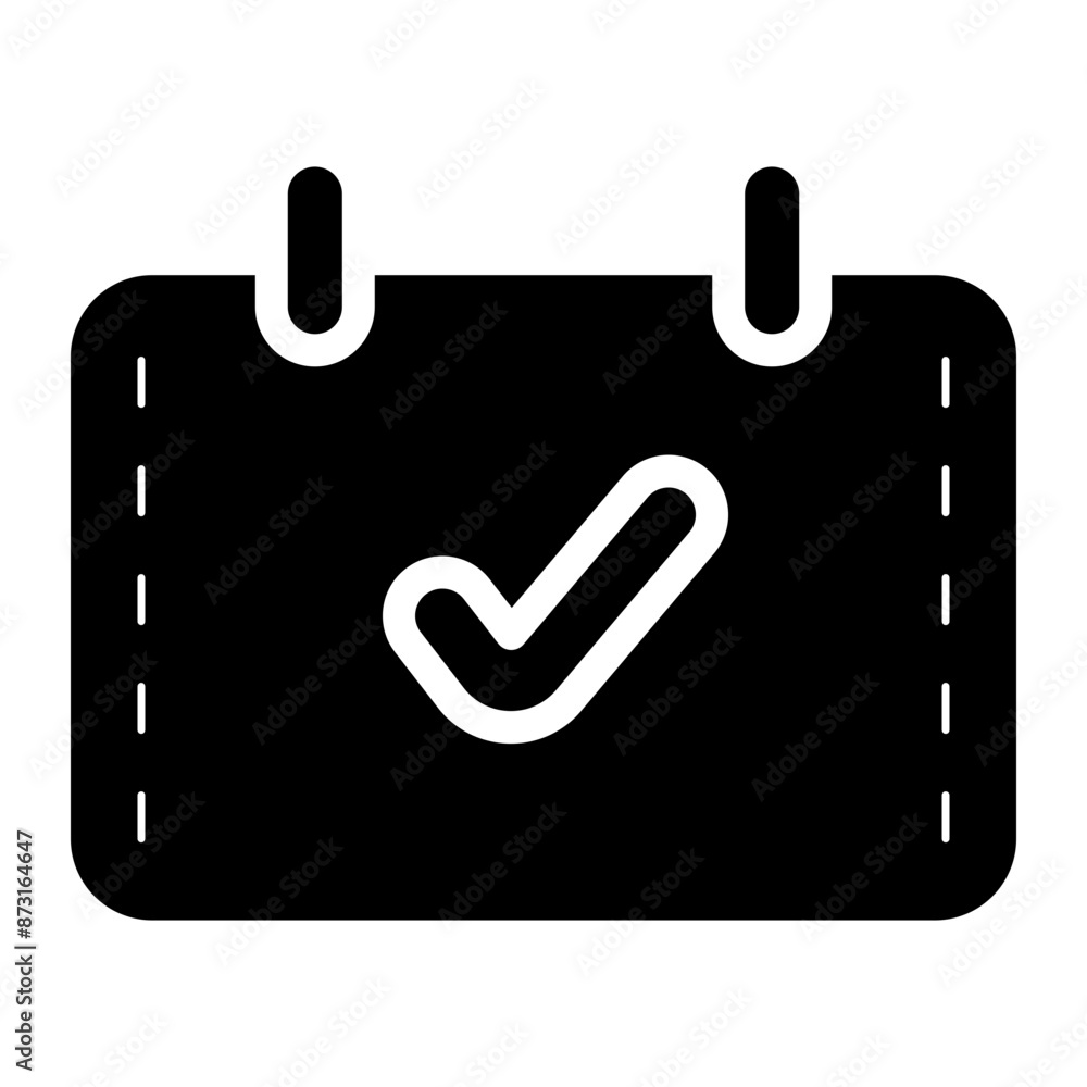 calendar with check mark sign glyph icon calendar with check mark sign glyph icon