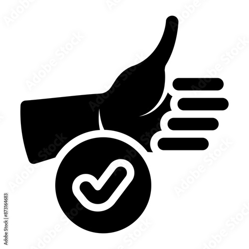 agree hand gesture glyph icon