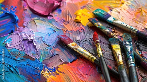 Colorful background with tempera pigments