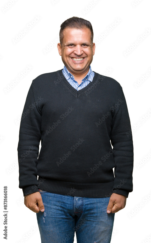 Handsome middle age man over isolated background with a happy and cool smile on face. Lucky person. Handsome middle age man over isolated background with a happy and cool smile on face. Lucky person.