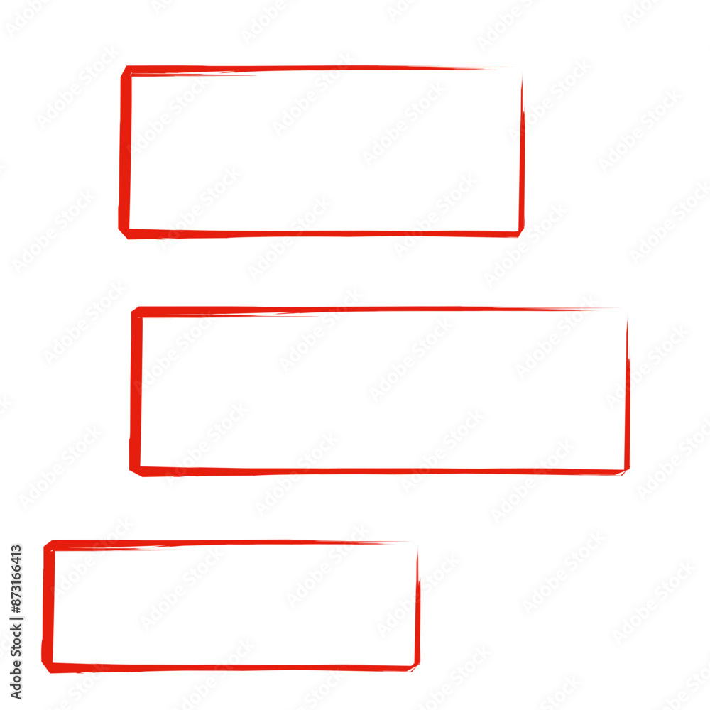 Rectangle outline red sketch. Hand drawn vector ilustration Rectangle outline red sketch. Hand drawn vector ilustration