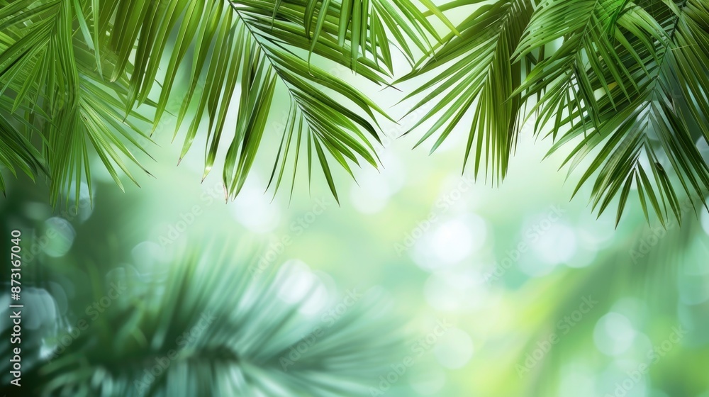 Fototapeta premium Copy space on palm tree leaf background