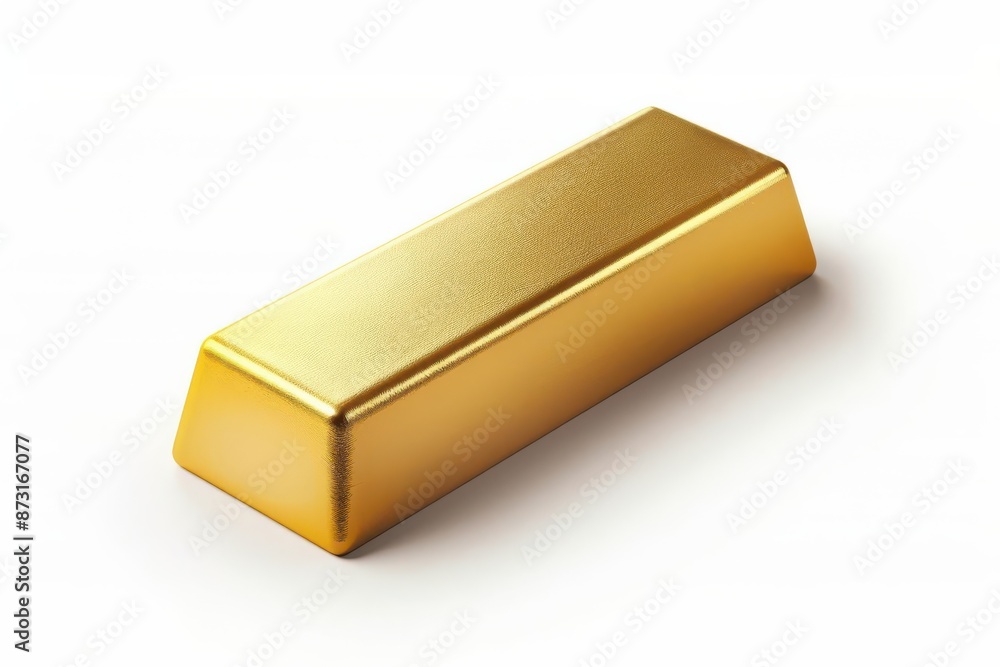 a bar of gold, symbol of net worth, hyperrealistic illustration, gleaming, isolated on white background a bar of gold, symbol of net worth, hyperrealistic illustration, gleaming, isolated on white background