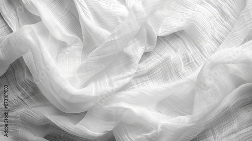Background with textured white fabric