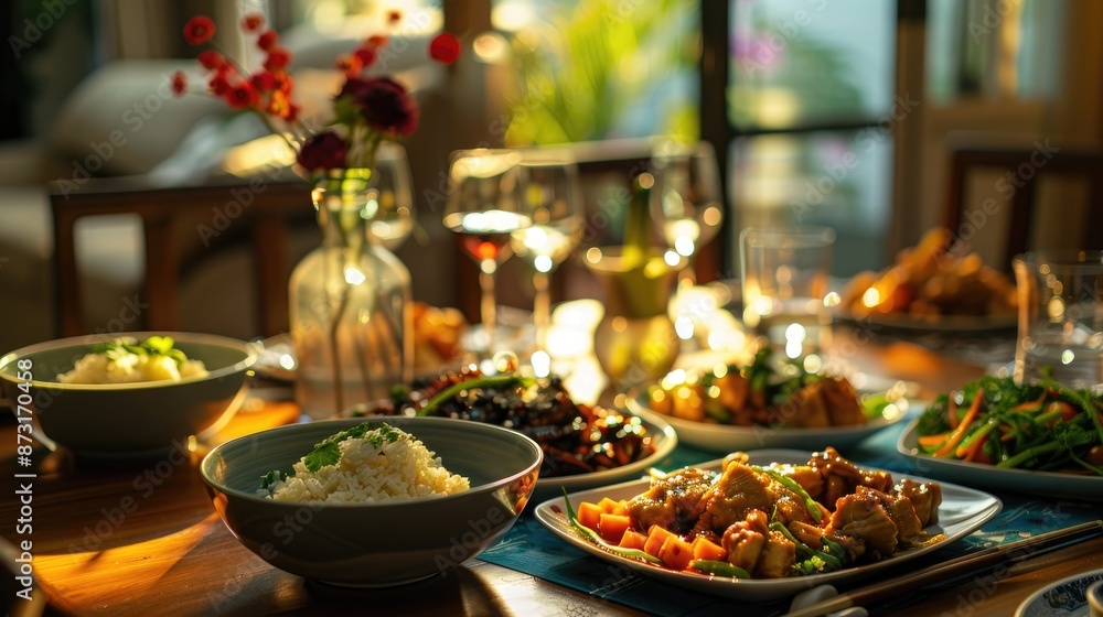Cooking Chinese Cuisine at Home Asian Dish Presentation on Table Dining During Isolation Dim Cuisine Capture Cooking Chinese Cuisine at Home Asian Dish Presentation on Table Dining During Isolation Dim Cuisine Capture