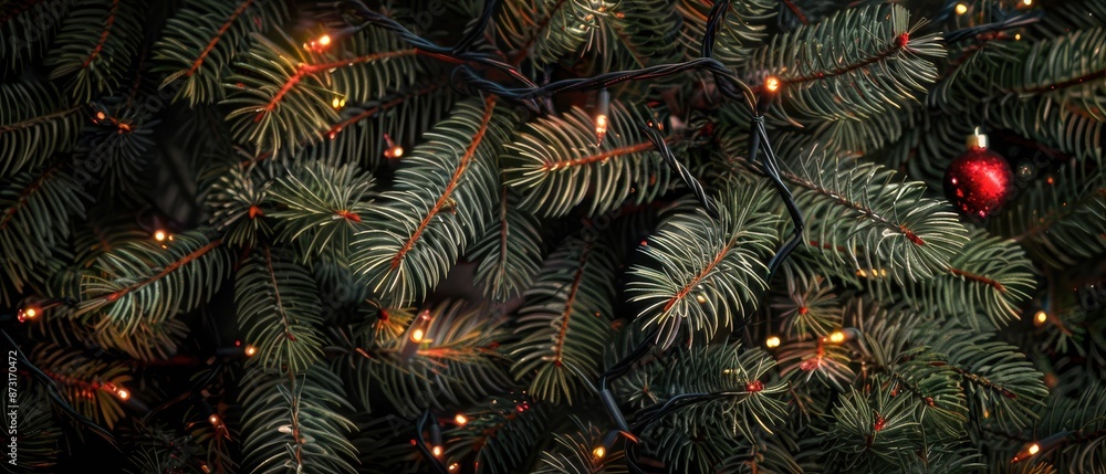 Christmas Tree Branch with Lights and Bauble Christmas Tree Branch with Lights and Bauble