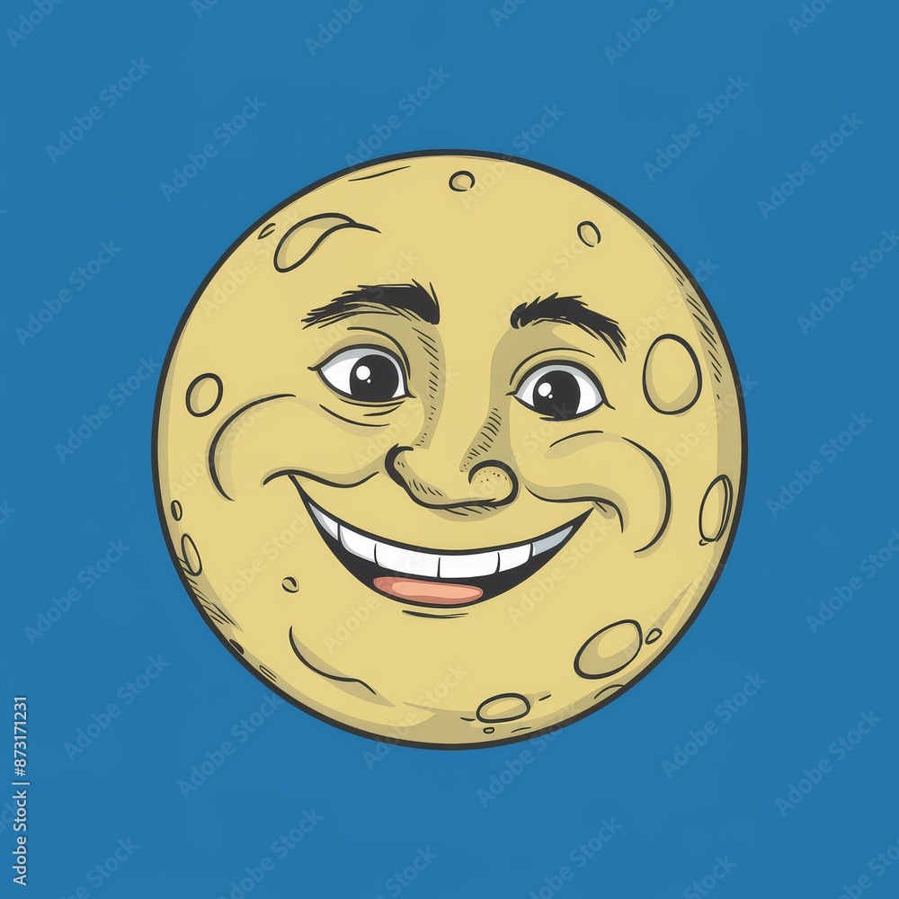 Fototapeta premium Moon with smiling face