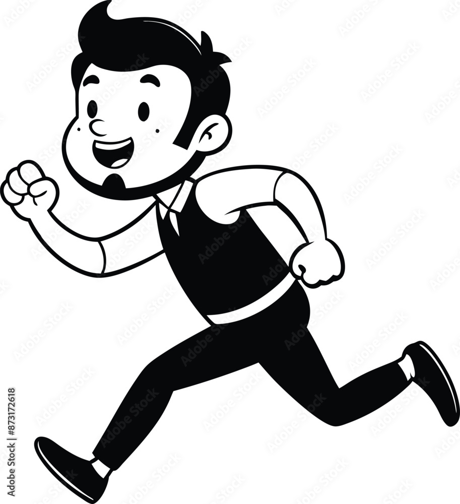 cartoon people running illustration black and white cartoon people running illustration black and white