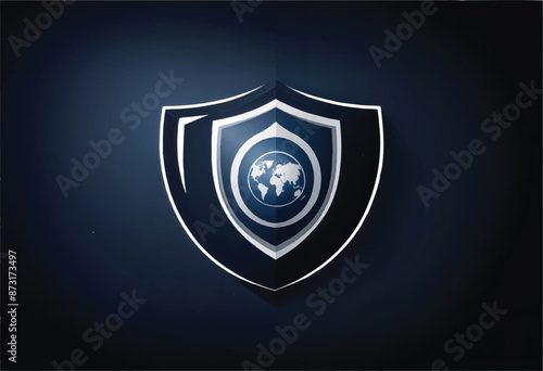 a shield with the earth globe inside of it