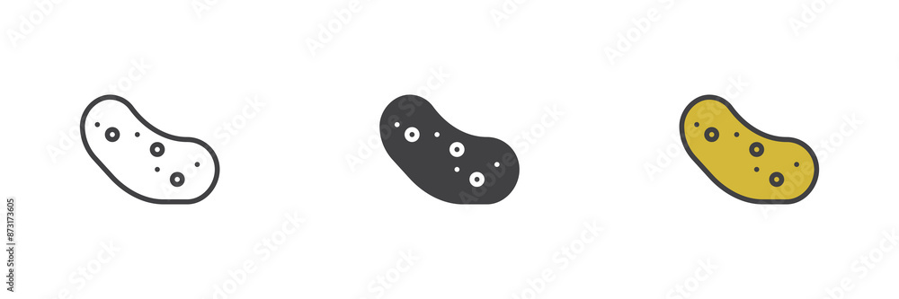 Potato vegetable different style icon set Potato vegetable different style icon set