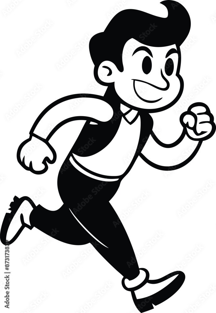 cartoon people running illustration black and white cartoon people running illustration black and white