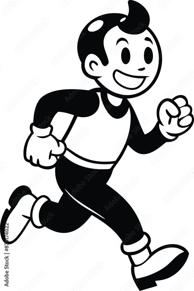cartoon people running illustration black and white cartoon people running illustration black and white