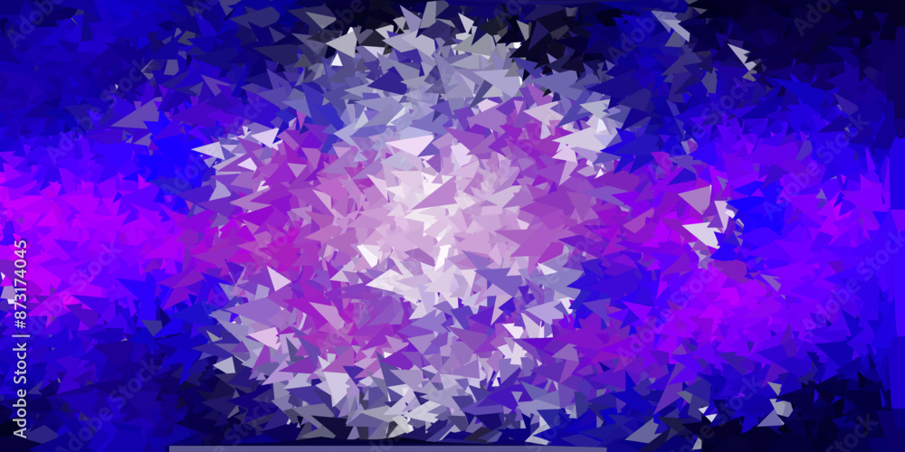 Fototapeta premium Light purple, pink vector abstract triangle pattern.