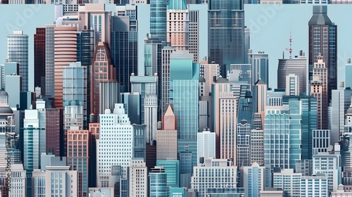 Futuristic Skyline of a Bustling Metropolis with Towering Skyscrapers