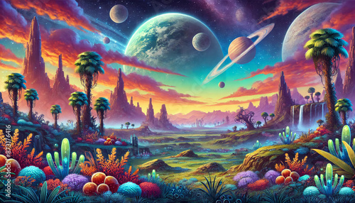Wallpaper Mural Alien Planet Background for Space RPG Game Torontodigital.ca