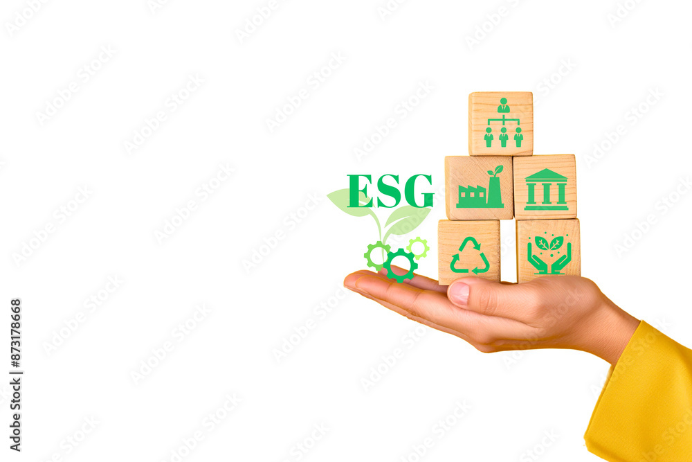 ESG (Environmental, Social, and Governance) evaluates a company's sustainability and ethical impact in terms of environmental steward concept. On transparent background. Generative ai illustration. ESG (Environmental, Social, and Governance) evaluates a company's sustainability and ethical impact in terms of environmental steward concept. On transparent background. Generative ai illustration.