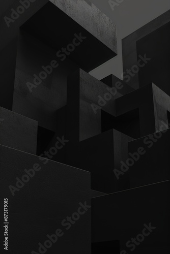 Abstract Minimalistic Architecture Landscapes Concept: Exploring Simplicity in Form and Space. Perfect for Indoor Decoration and Creative Artistic Inspiration. Vertical Version, ar 2:3