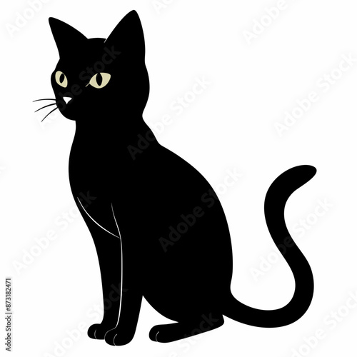halloween cat black vector silhouette