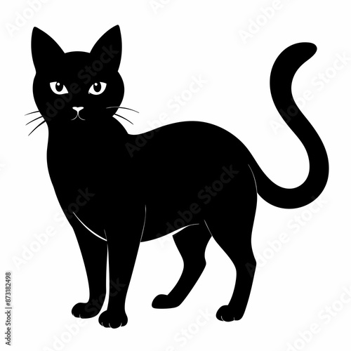 halloween cat black vector silhouette