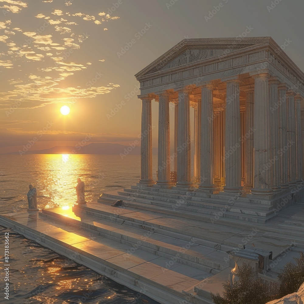 Fototapeta premium Modern Interpretation of Classical Greek Temple