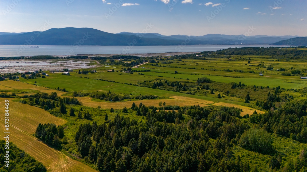 Fototapeta premium St. Lawrence River Valley from L'Île aux Coudres in Québec