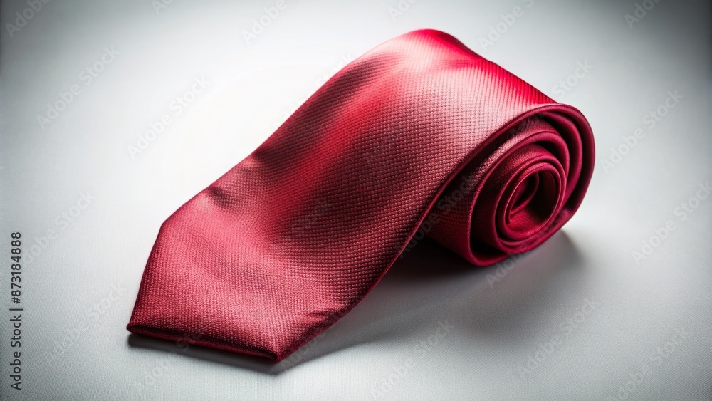 Isolated, abstract, crimson neck tie with subtle gradient effect and minimalist surroundings, symbolizing professionalism and elegance. Isolated, abstract, crimson neck tie with subtle gradient effect and minimalist surroundings, symbolizing professionalism and elegance.