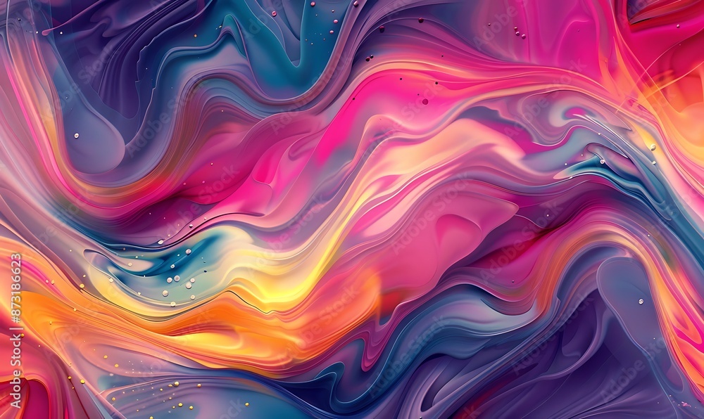 Vibrant Fluid Gradient with Swirling Colors, Abstract Dreamscape Wallpaper Vibrant Fluid Gradient with Swirling Colors, Abstract Dreamscape Wallpaper