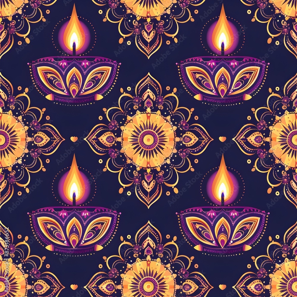 Mesmerizing Mandala Adorned Diwali Diya Pattern Radiating Mystical Illumination Mesmerizing Mandala Adorned Diwali Diya Pattern Radiating Mystical Illumination