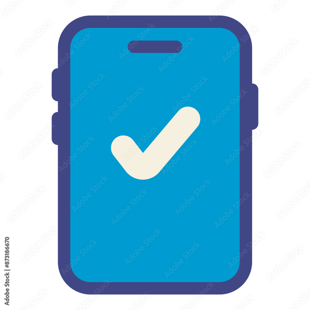 mobile phone with check mark sign flat icon mobile phone with check mark sign flat icon