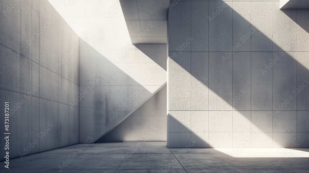 Abstract architectural construction. Concrete walls, shadowed light. Modern patterns, urban interiors. White and black textures. Geometric shapes, cement structures. Abstract architectural construction. Concrete walls, shadowed light. Modern patterns, urban interiors. White and black textures. Geometric shapes, cement structures.