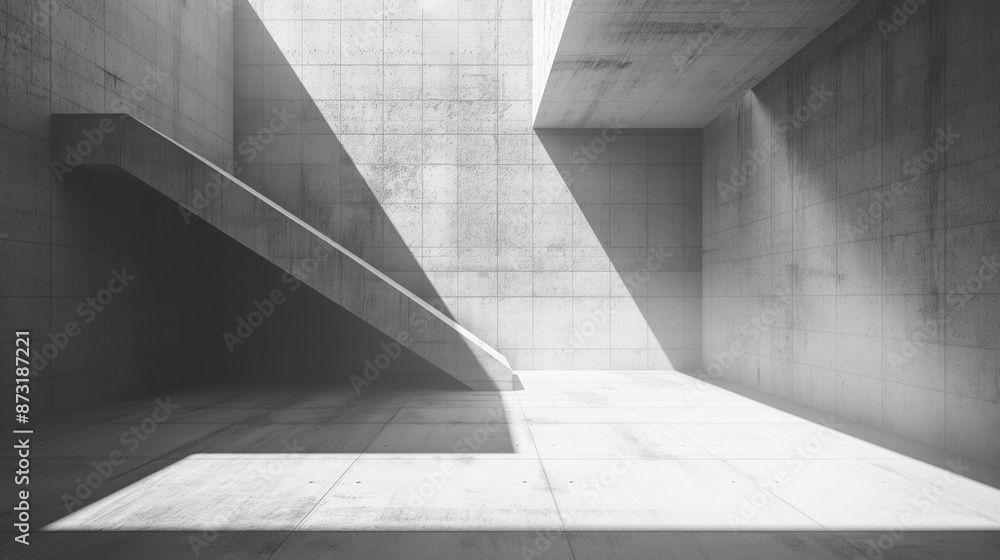 Abstract architectural construction. Concrete walls, shadowed light. Modern patterns, urban interiors. White and black textures. Geometric shapes, cement structures. Abstract architectural construction. Concrete walls, shadowed light. Modern patterns, urban interiors. White and black textures. Geometric shapes, cement structures.