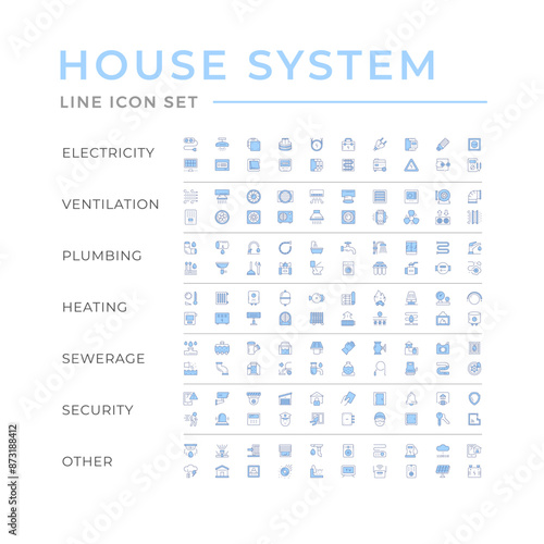 Set color line icons of house systems