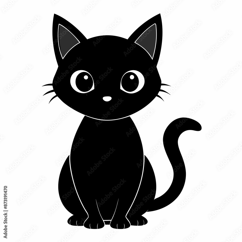 mini cat black vector silhouette mini cat black vector silhouette