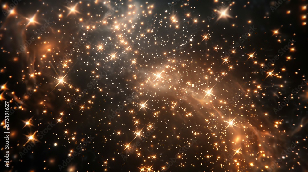 Fototapeta premium amazing starfield in space, glowing stars and some few nebula on black dark background