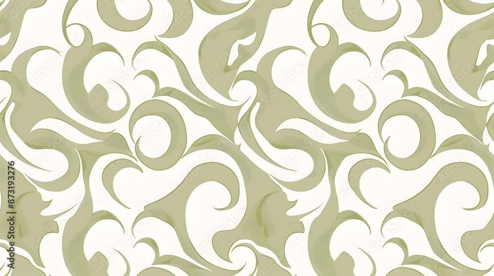 Elegant Swirling Floral Patterns in Earthy Tones for Background or Wallpaper Design Elegant Swirling Floral Patterns in Earthy Tones for Background or Wallpaper Design