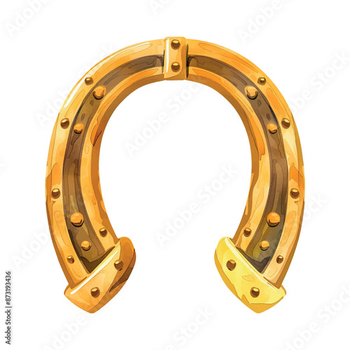 Wallpaper Mural A gold colored horseshoe with a black center. The horseshoe is drawn in a cartoon style Torontodigital.ca