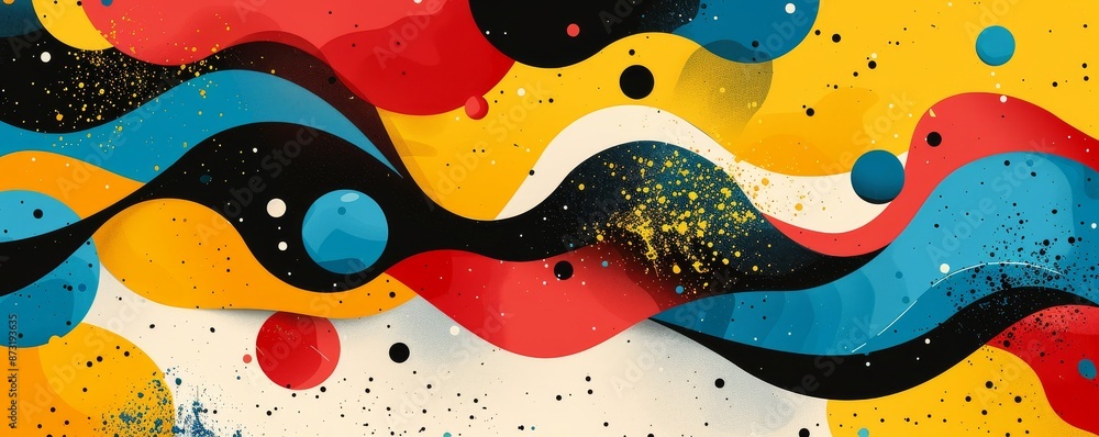 Dynamic abstract shapes flat design, front view, creative theme, cartoon drawing, Dynamic abstract shapes flat design, front view, creative theme, cartoon drawing,