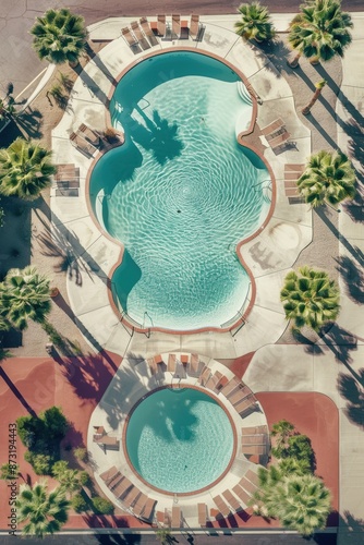 Retro Palm Springs or Las Vegas pool 1960's vibe, cool and throw back..