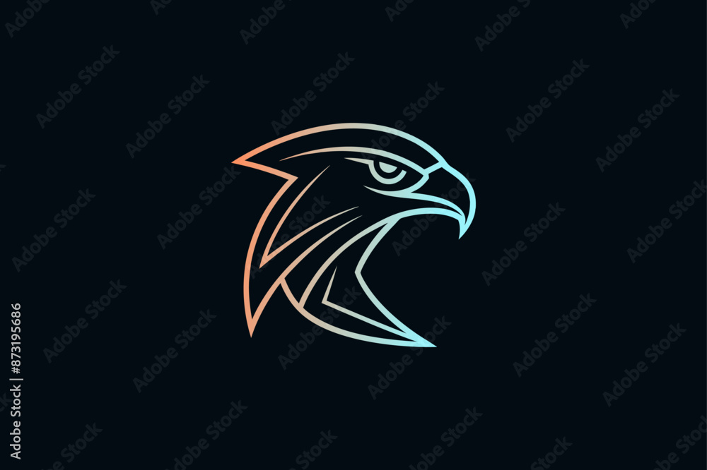 Falcon head monoline logo Falcon head monoline logo