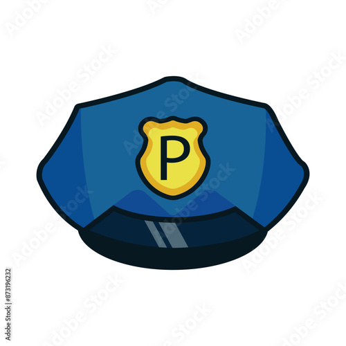 Vector illustration of Police hat Isolated on white background