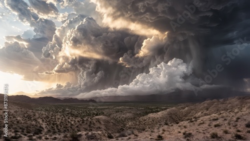 Wallpaper Mural  dark clouds billow above a desert valley, Torontodigital.ca