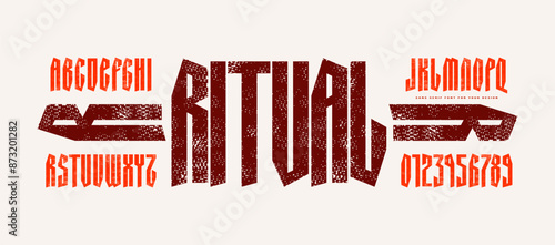 Narrow sans serif font in retro style