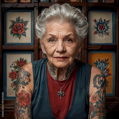 Anciana con Tatuajes