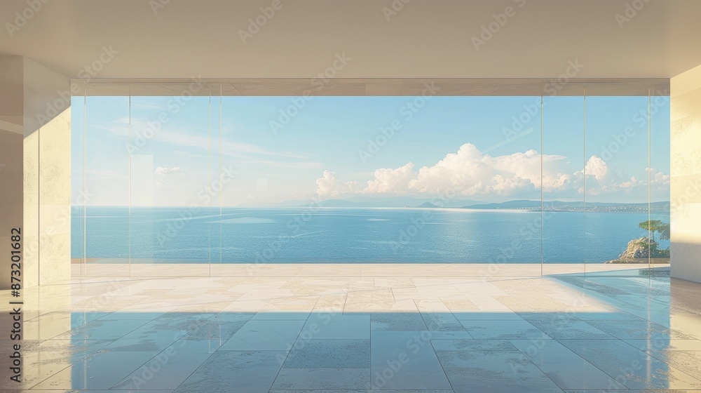 Sea view from the terrace of a private house. Sea view from the terrace of a private house.