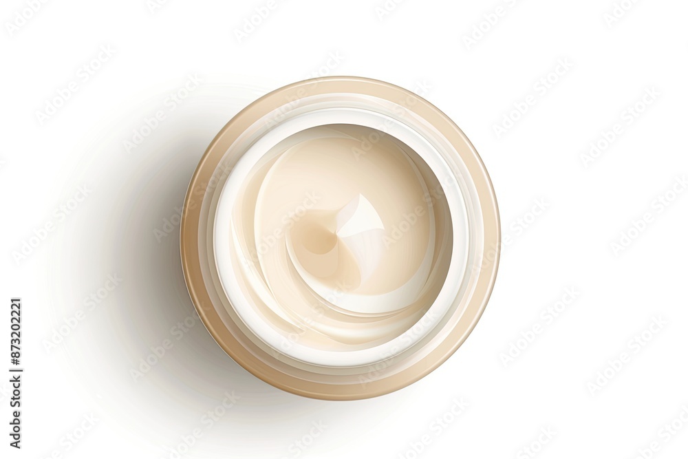 Open round jar of skin care cream top view isolated on white background, realistic vector illustration. Open round jar of skin care cream top view isolated on white background, realistic vector illustration.